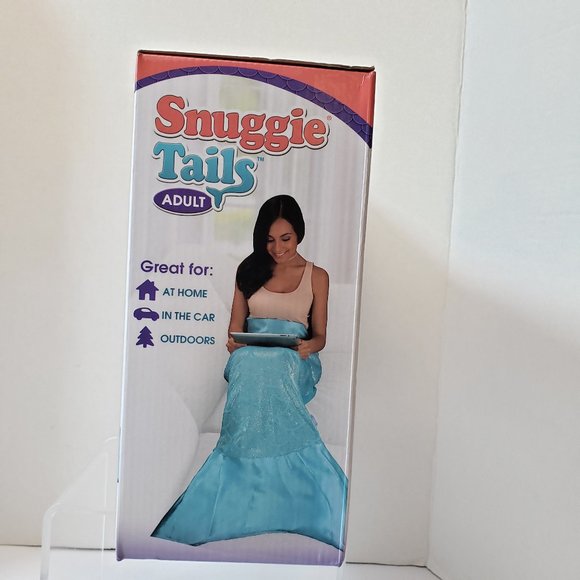 Snuggie Tails Adult Mermaid Tail Blanket Aqua Gltr - Picture 3 of 11